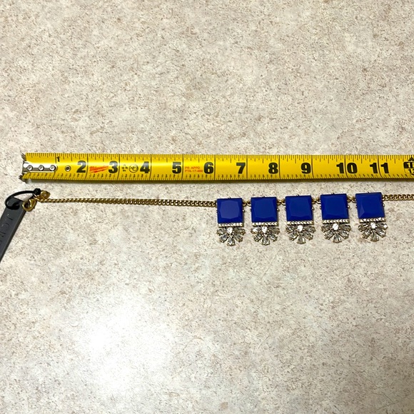 BNWT J CREW ROYAL BLUE & CRYSTAL ART DECO STYLE NECKLACE - Picture 6 of 7